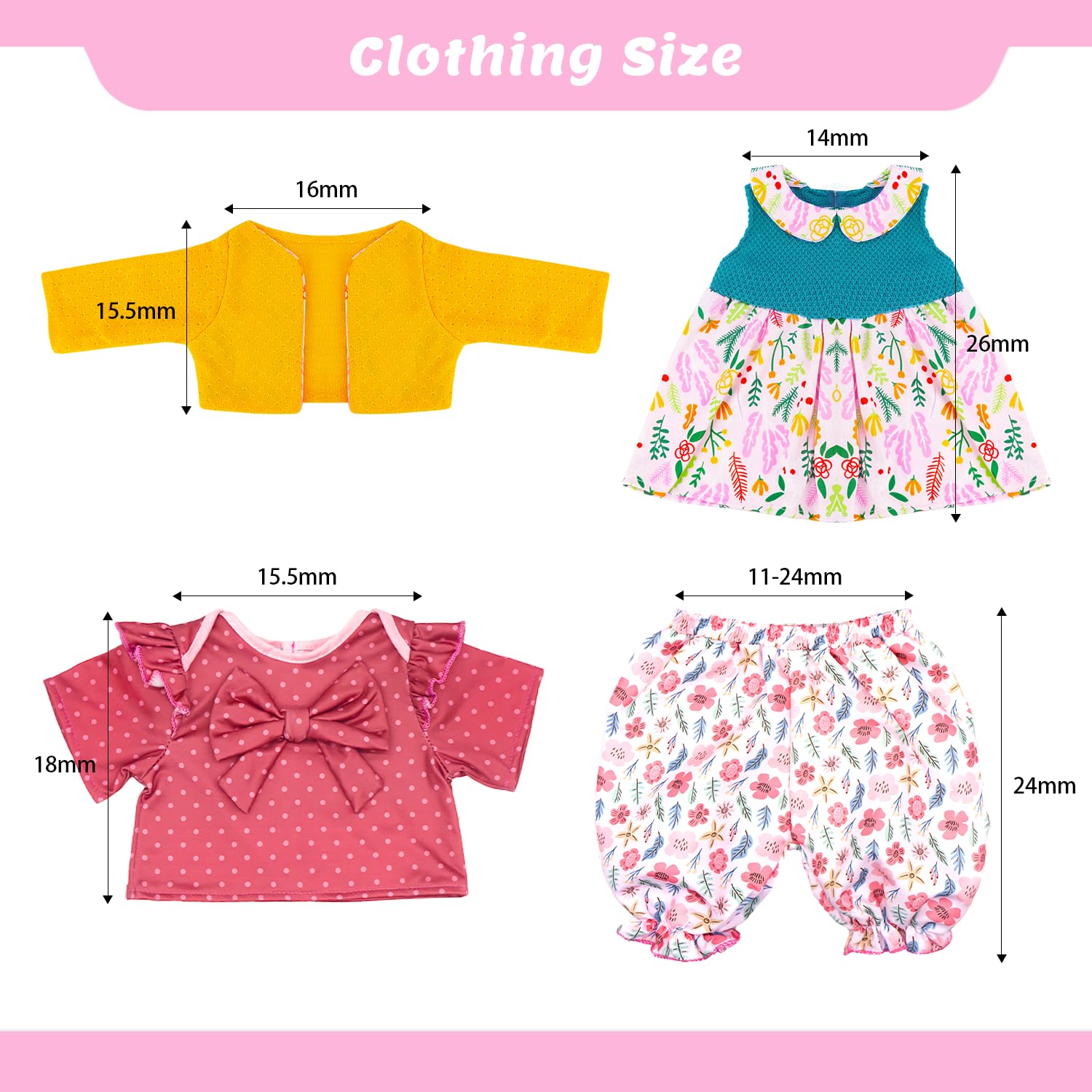 ECORELF Reborn doll clothes coat highlights cozy outer layer for 20-22 inch dolls