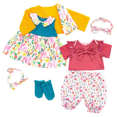 ECORELF Reborn doll clothes dress set for 20-22 inch dolls, easy to slip on