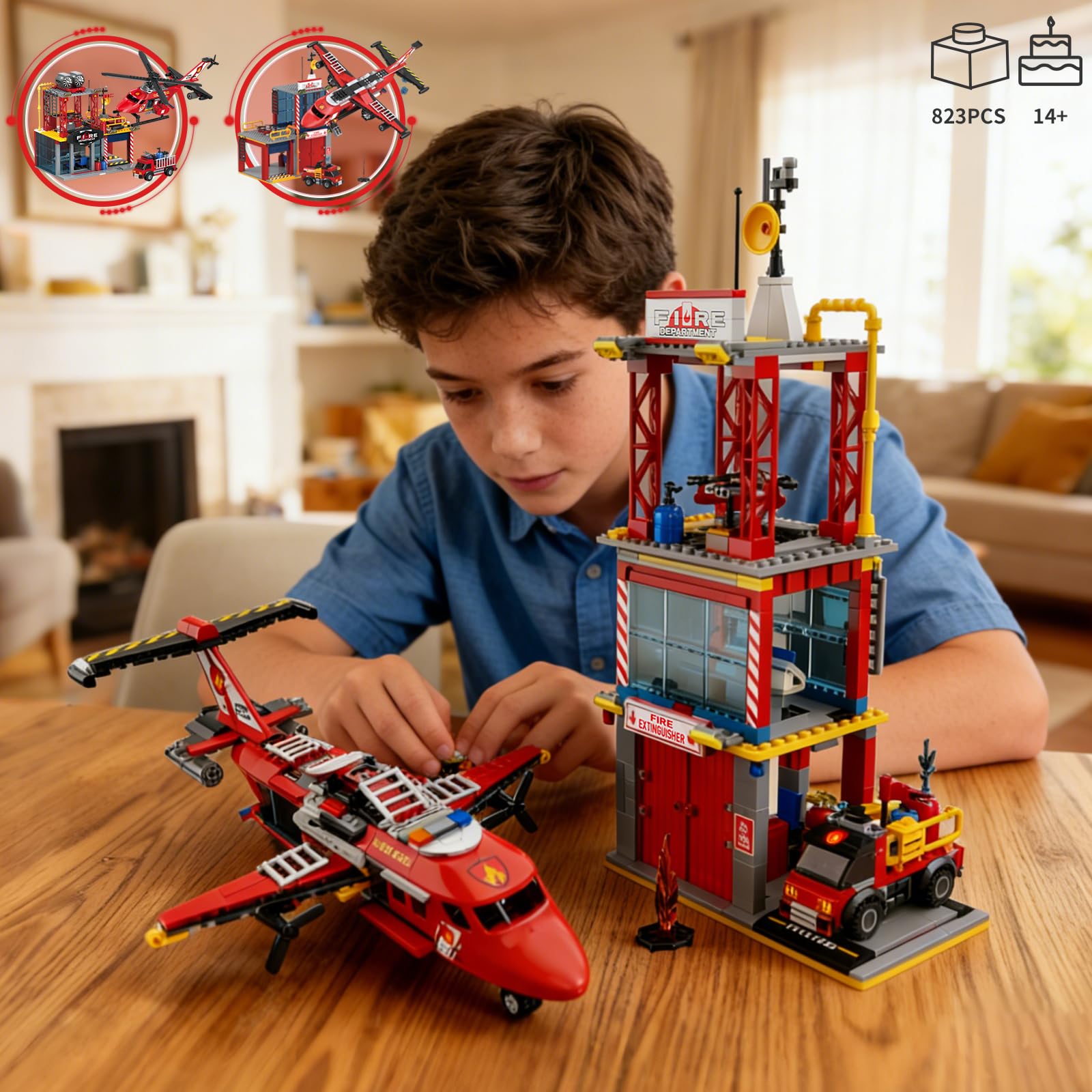 ecpoteny city fire station display model, perfect decorative desk piece