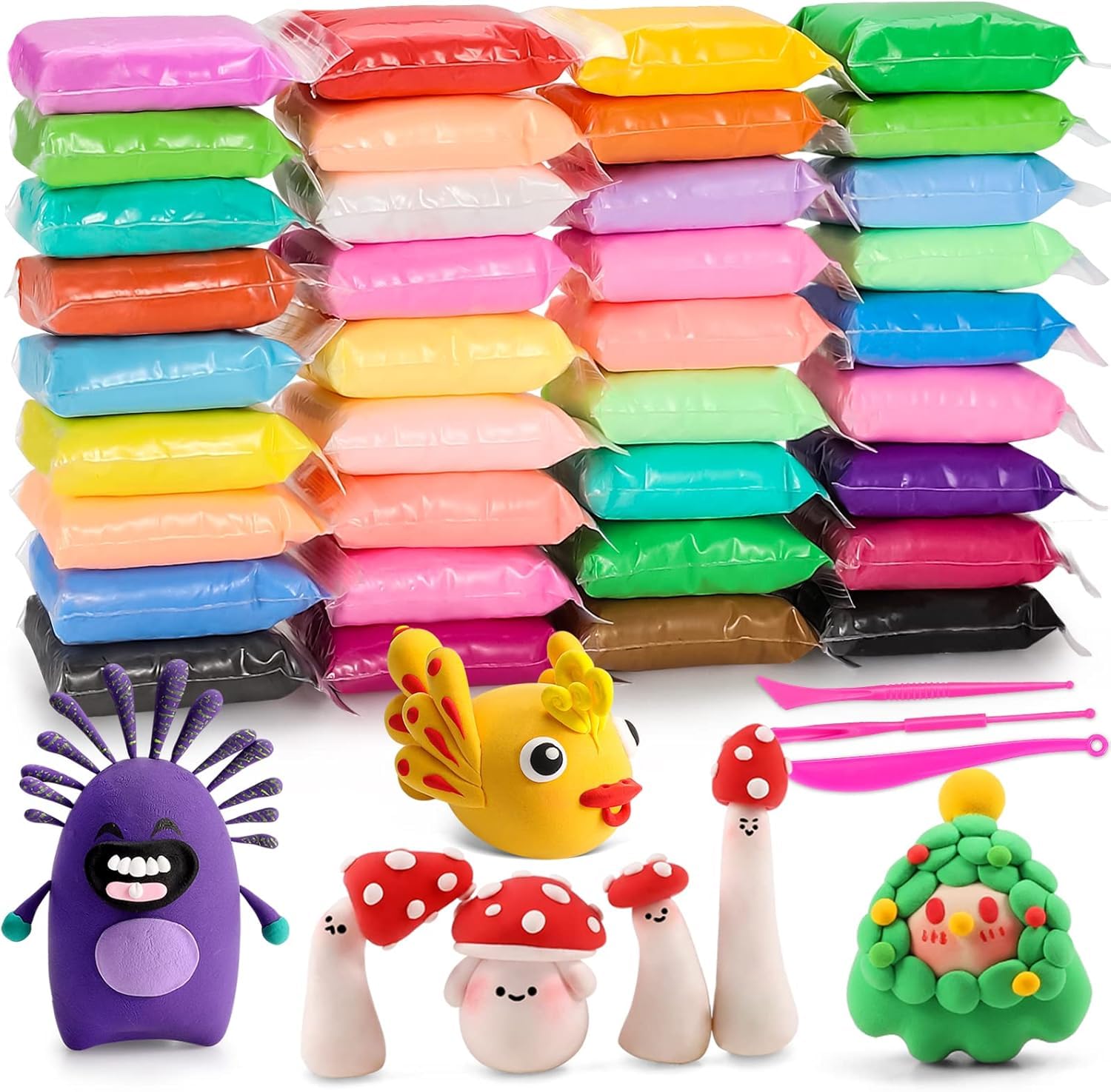 EDIFON air dry clay kit with 36 colors for vibrant kids' crafts