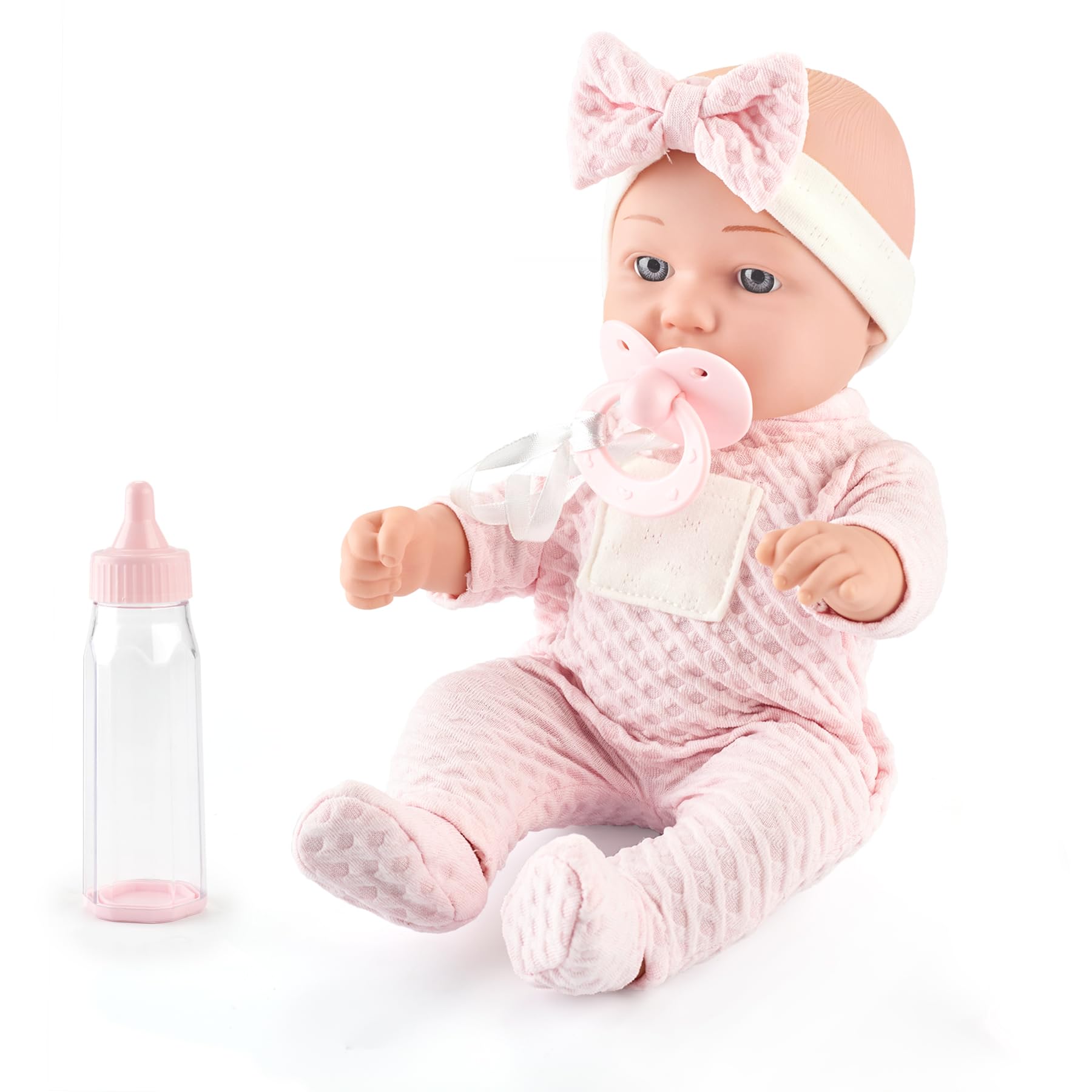 eDollable baby doll with feeding bottle for mealtime pretend