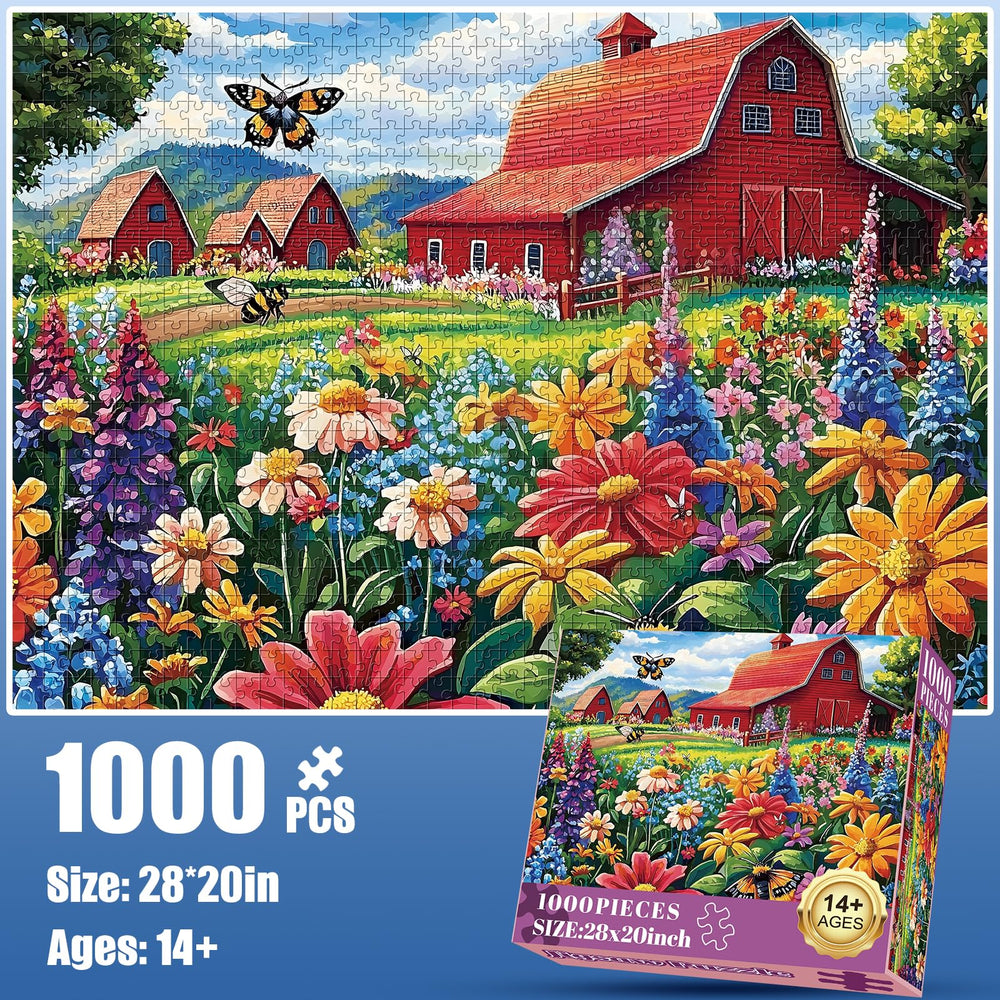 Edsjegn butterfly flowers garden puzzle: 1000 pieces for a challenging, engaging family activity.