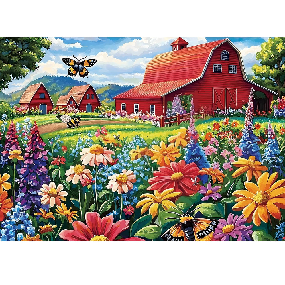 Edsjegn honey bee farm puzzle: 1000 pieces with bright colors for relaxing evenings.