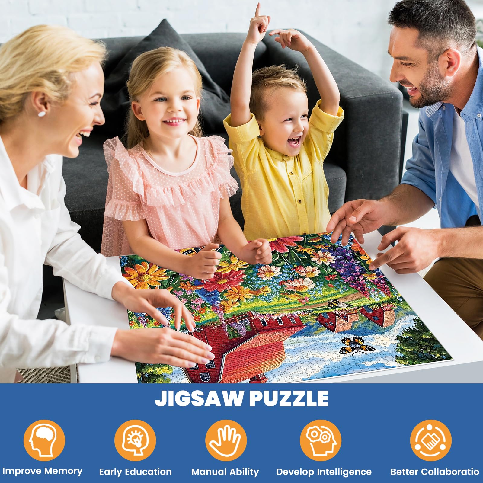 Edsjegn 1000-piece hd printing: precise piece fit for a cohesive finished image.