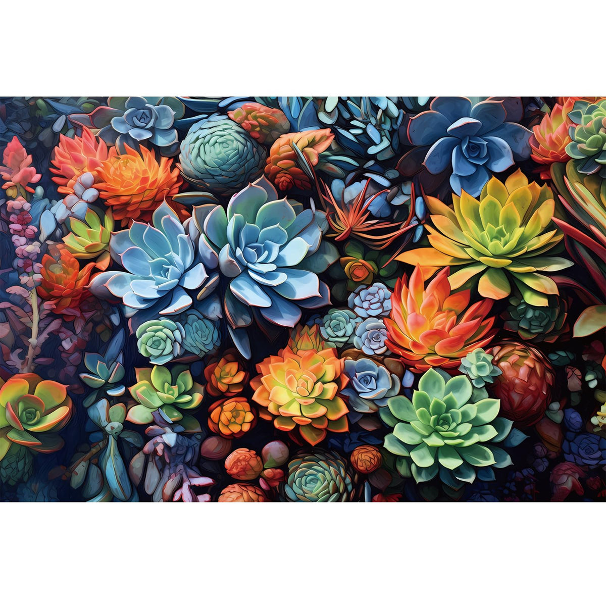 Edsjegn succulent puzzle 500-piece cover with vibrant colors for family puzzle night