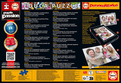 Educa puzzle assembly in progress captures focused hands arranging pieces.