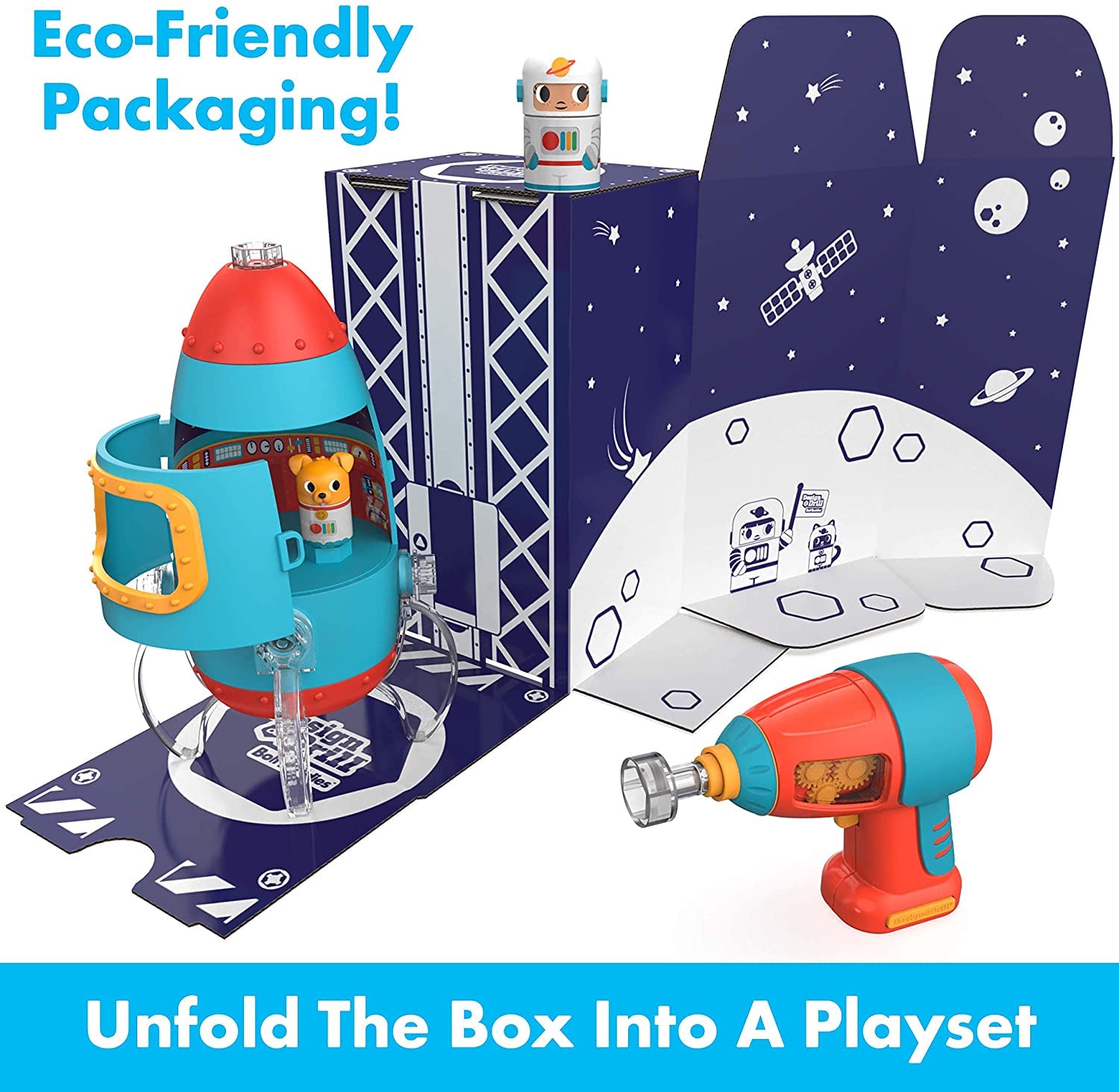 Educational Insights Bolt Buddies cockpit scene supports step-by-step building play.