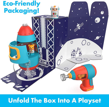 Educational Insights Bolt Buddies cockpit scene supports step-by-step building play.