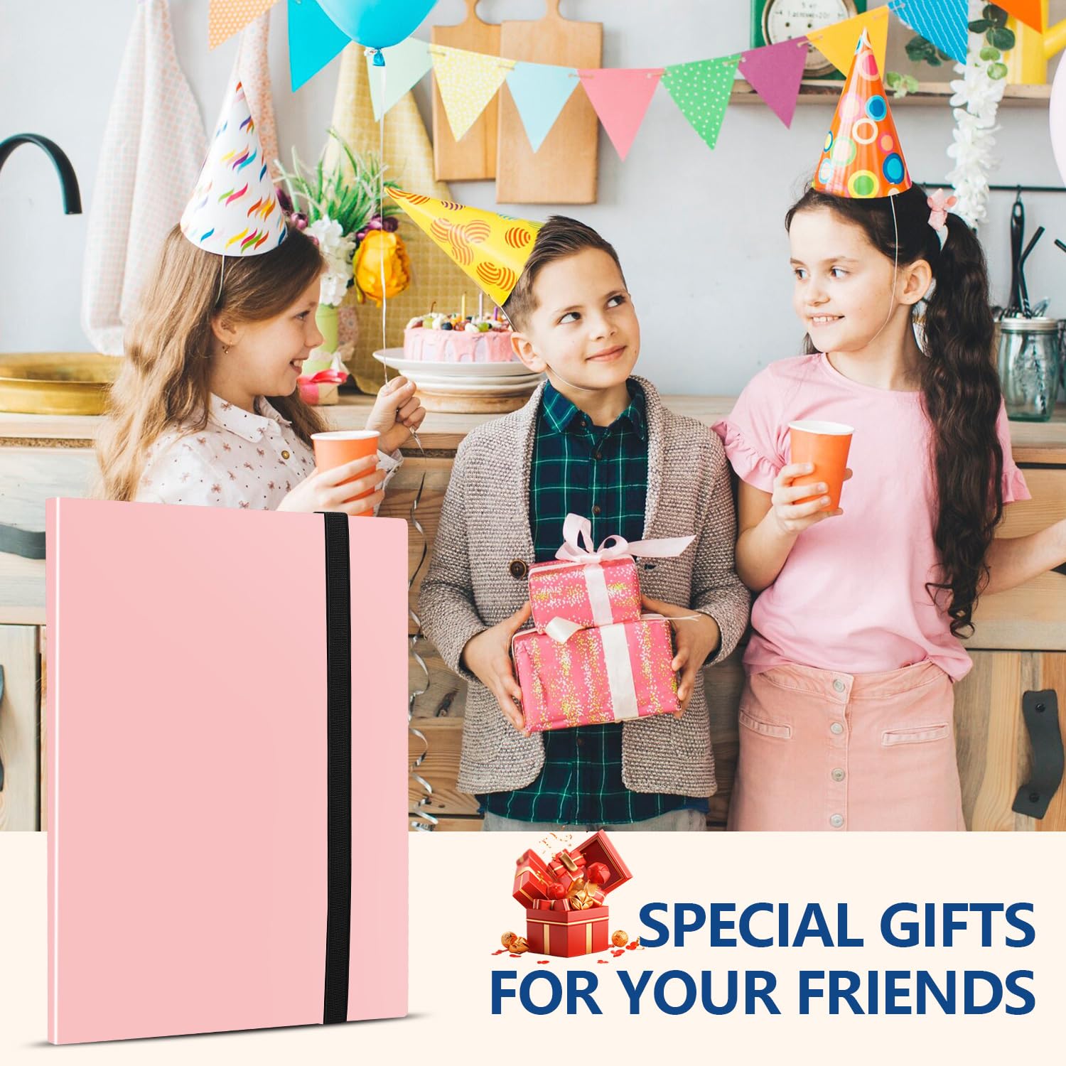 EDUDIIU pink card binder ideal gift for collectors and players