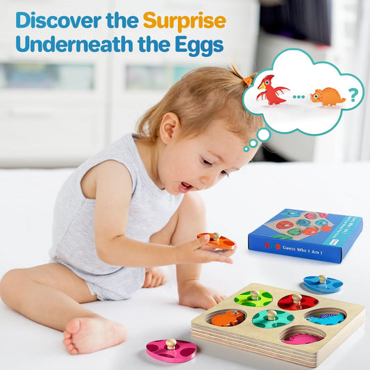 Edujoy dinosaur puzzle pieces in vibrant colors for matching and sorting