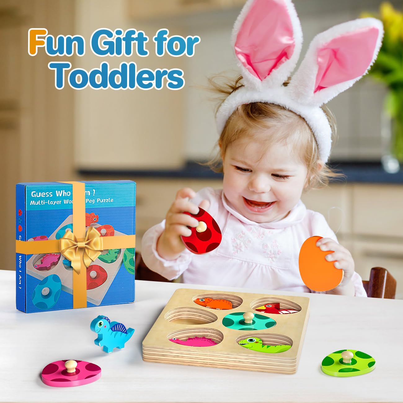 Edujoy Montessori toy crafted from thick wood with water-based paint for durability
