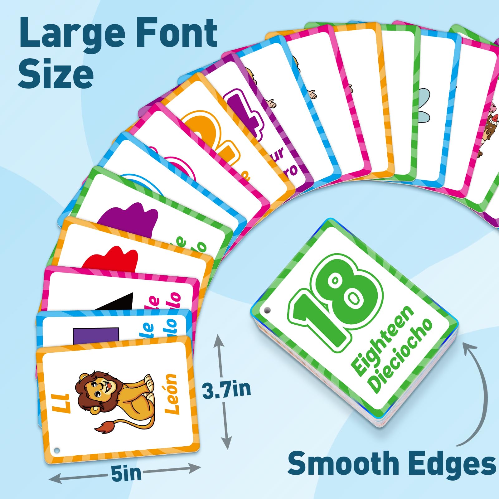 Edulok bilingual flash cards pack shot image showcases the complete learning set.