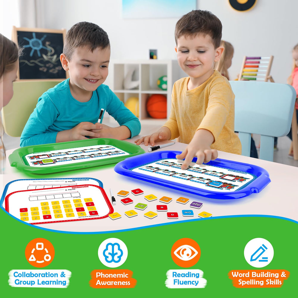 Double-sided dry-erase mats keep activities organized and easy to reuse