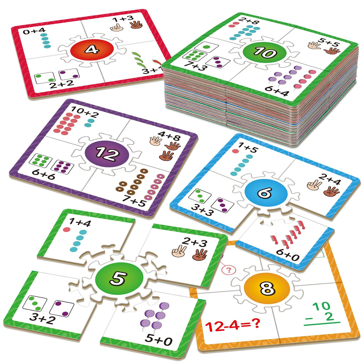 Edulok Math Games center-piece shows the answer for self-checking practice.