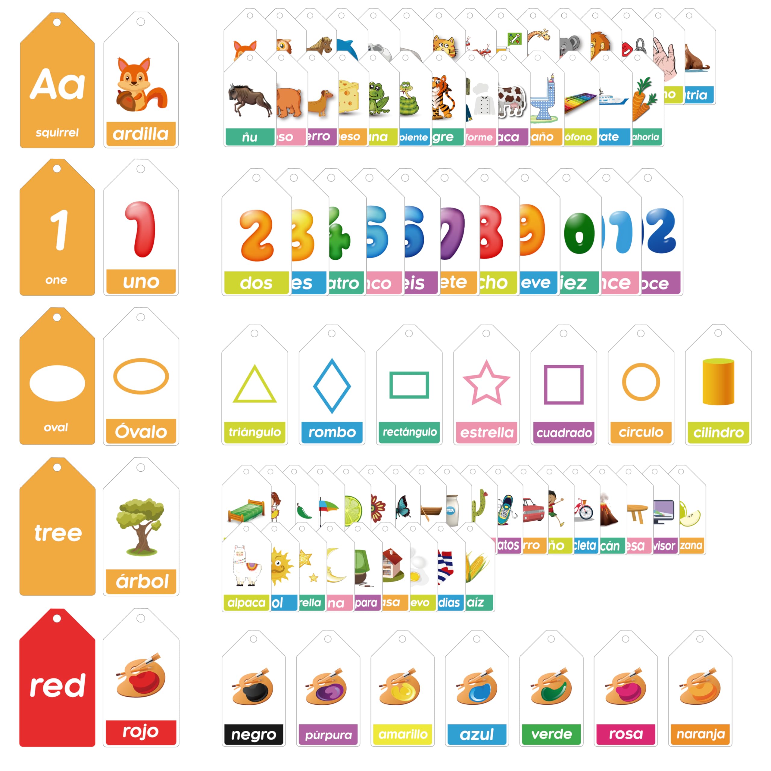 EDUMAETRIX alphabet sample flash cards support early bilingual literacy.