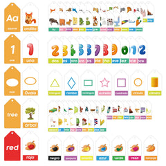 EDUMAETRIX alphabet sample flash cards support early bilingual literacy.