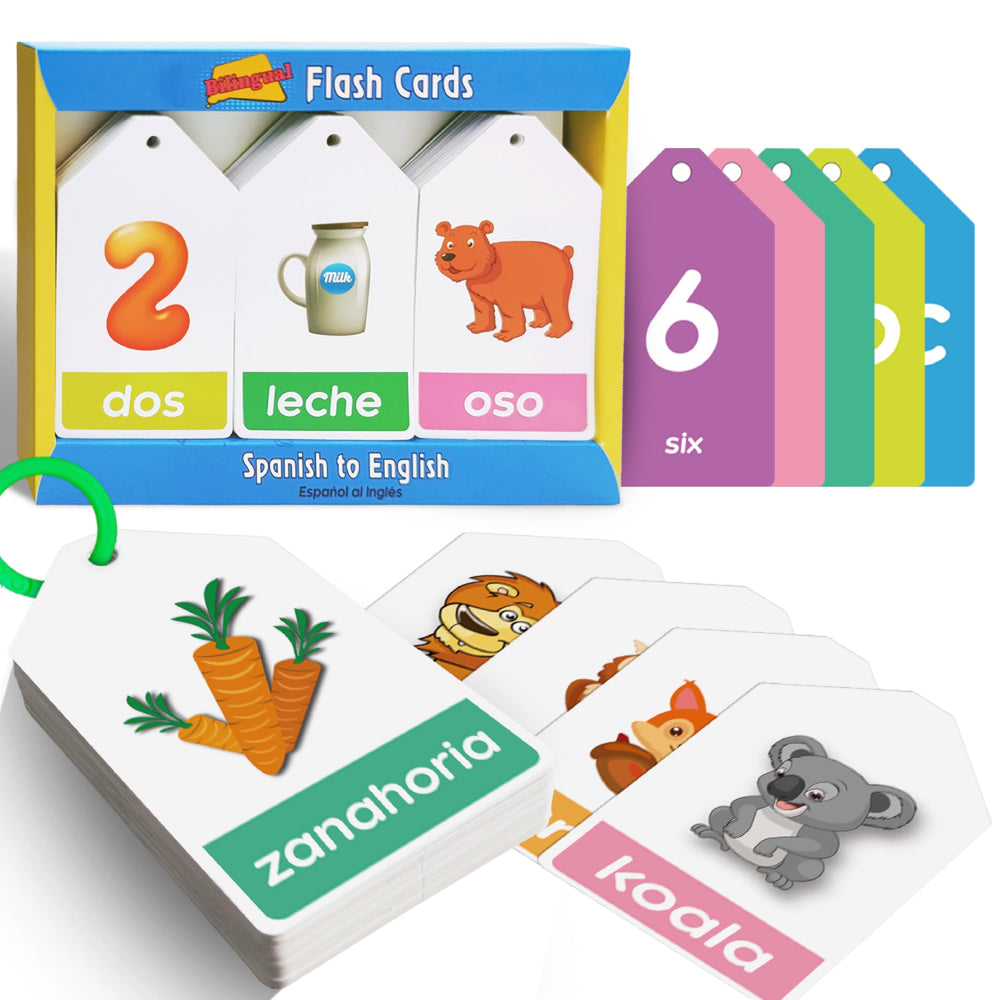 EDUMAETRIX bilingual flash cards cover enables portable language practice.
