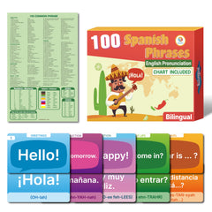 EDUMAETRIX flash cards front view with bilingual phrases for immediate practice