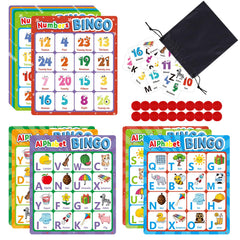 Edumix Alphabet Bingo Card front showing letter practice for kids.