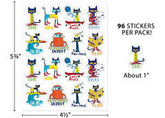 Edupress Pete the Cat stickers eight designs are acid-free and lignin-free for safe classroom materials.