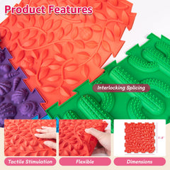 Edusense sensory mat kids playing on textured surface encourages tactile exploration.