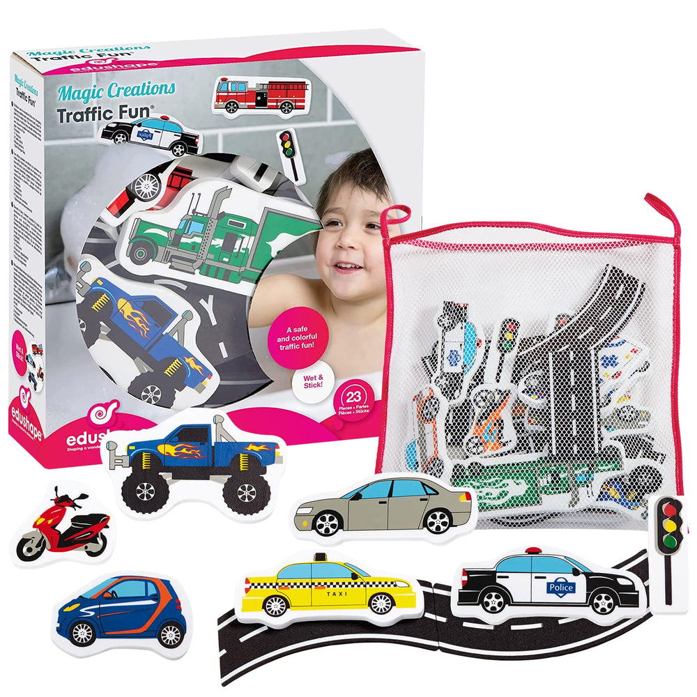 Edushape Magic Creations bath set wall stickers invite imaginative play in the tub.