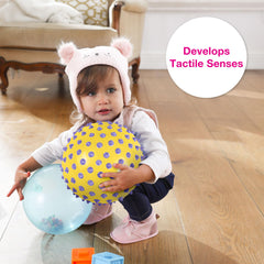 Bright colors on the Edushape ball promote color recognition during play.
