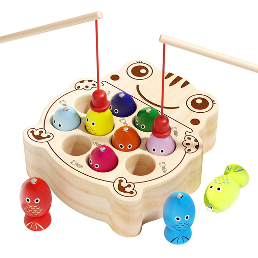 edutree Frog B-Fish Game base: sturdy wooden surface for safe, engaging toddler play