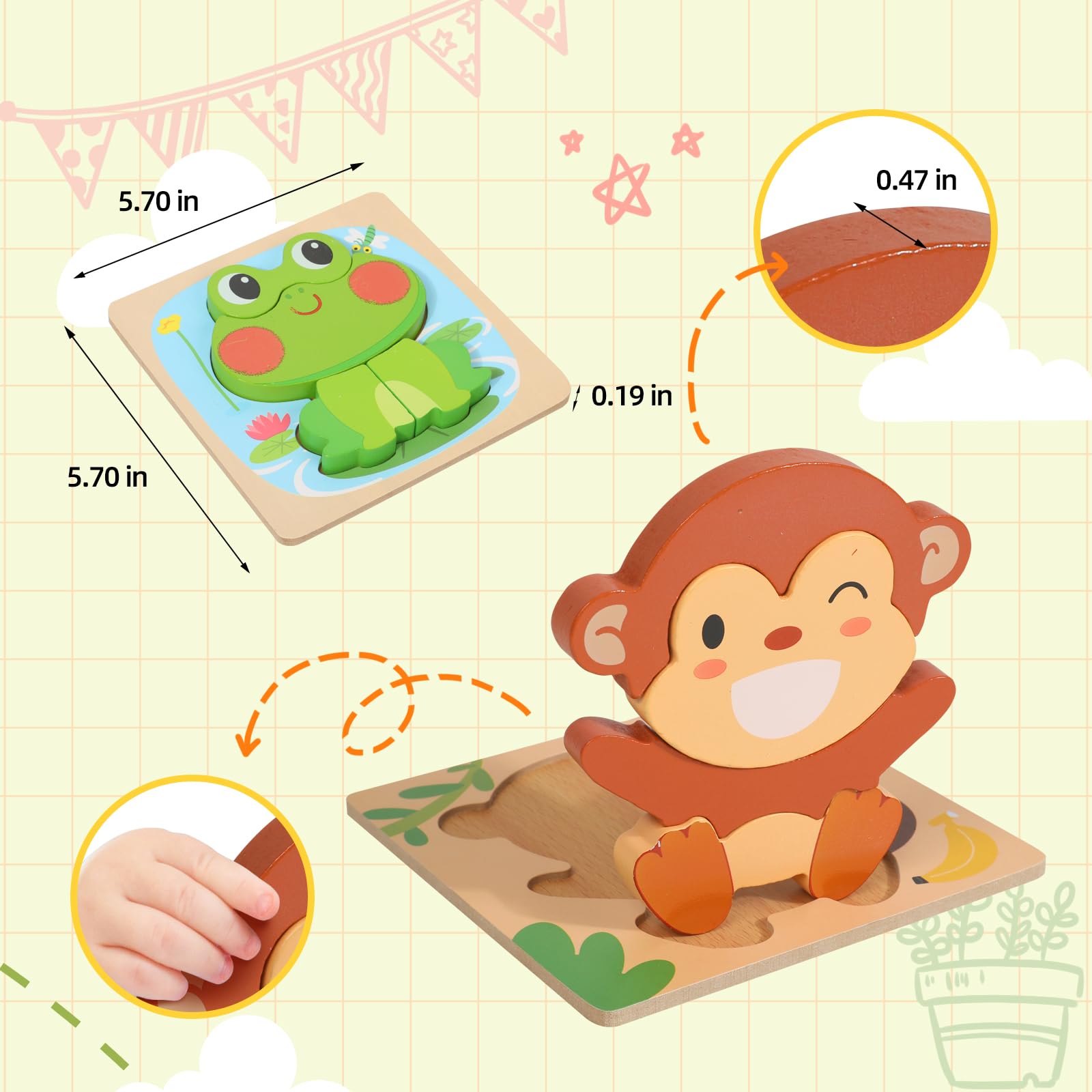 edutree frog puzzle promotes visual tracking and problem-solving