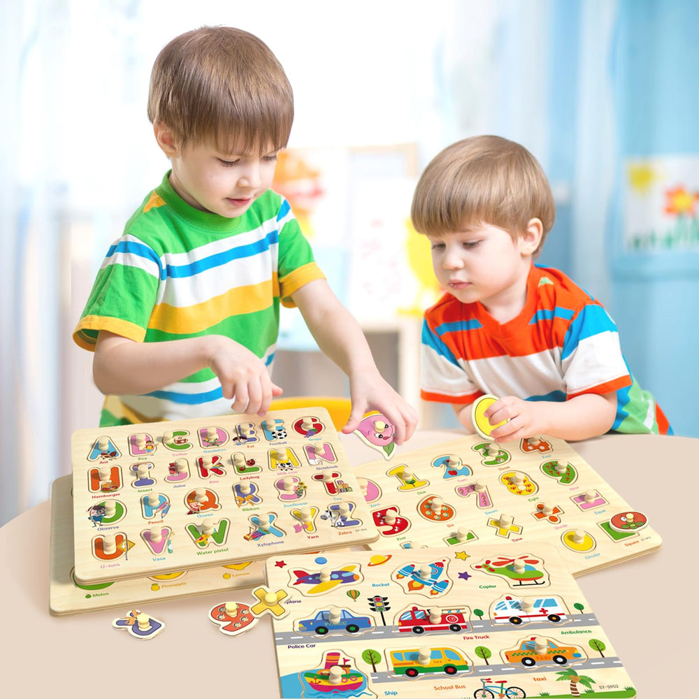 edutree peg puzzle forest animals supports concentration during playful learning