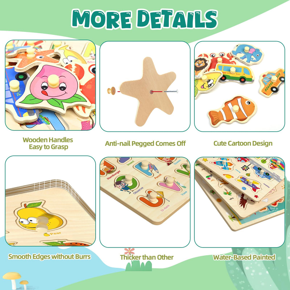 edutree peg puzzle fruits enhances shape recognition with vibrant colors