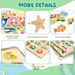 edutree peg puzzle fruits enhances shape recognition with vibrant colors