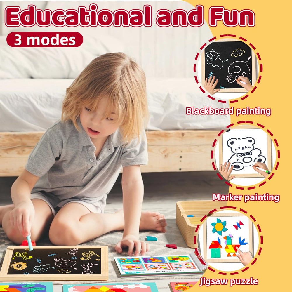 edutree safe wooden tangrams with rounded edges for little hands