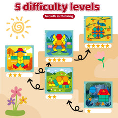 edutree wooden magnetic puzzle with pen and chalk for creative drawing