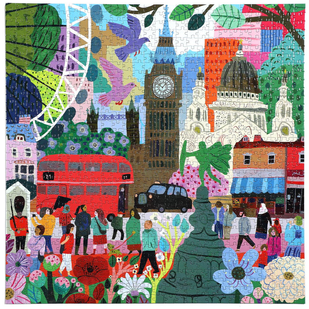 eeBoo London Life puzzle landmarks highlight city icons for cozy family puzzle time.