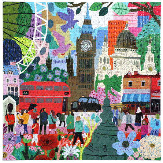 eeBoo London Life puzzle landmarks highlight city icons for cozy family puzzle time.