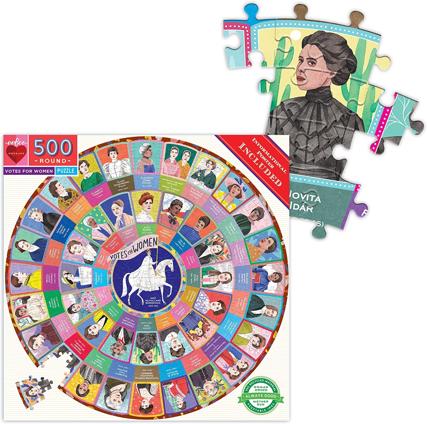 eeBoo 500-piece round puzzle invites mindful, collaborative evenings for adults