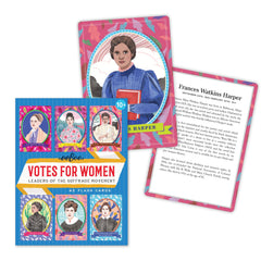 eeBoo Votes for Women flashcards show vivid illustrations of suffrage leaders for engaging learning
