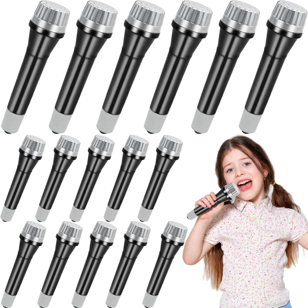 Eerrhhaq 16-pack fake microphones prop for kids' stage performances and pretend play