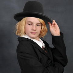 Eerrhhaq black top hat kids, Halloween-ready look, durable felt designed for festive events.