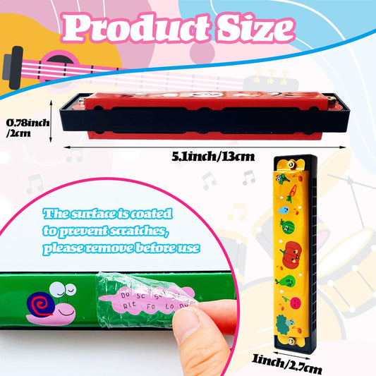 Eerrhhaq cartoon harmonica with 16 holes for early pitch exploration.