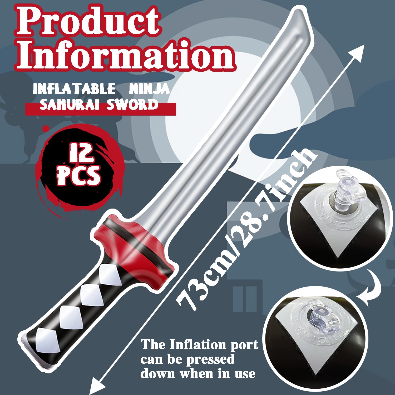 Eerrhhaq inflatable katana sword close-up showing comfortable handle for safe handling.