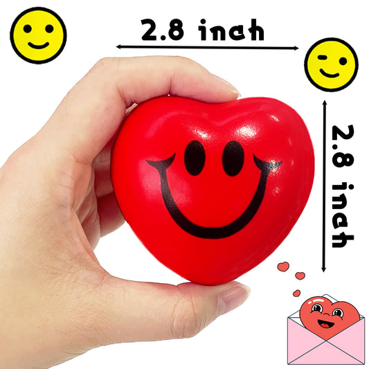 Eerrhhaq red smile face stress ball provides cheerful grip during breaks