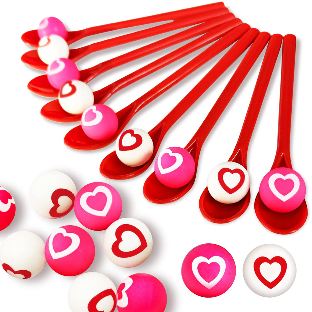 Eerrhhaq Valentine spoon relay set—packaged for easy fun and party-ready play.