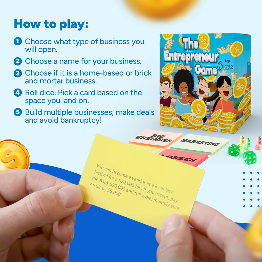 EESpeaks The Entrepreneur Game player pieces on a vibrant market map.