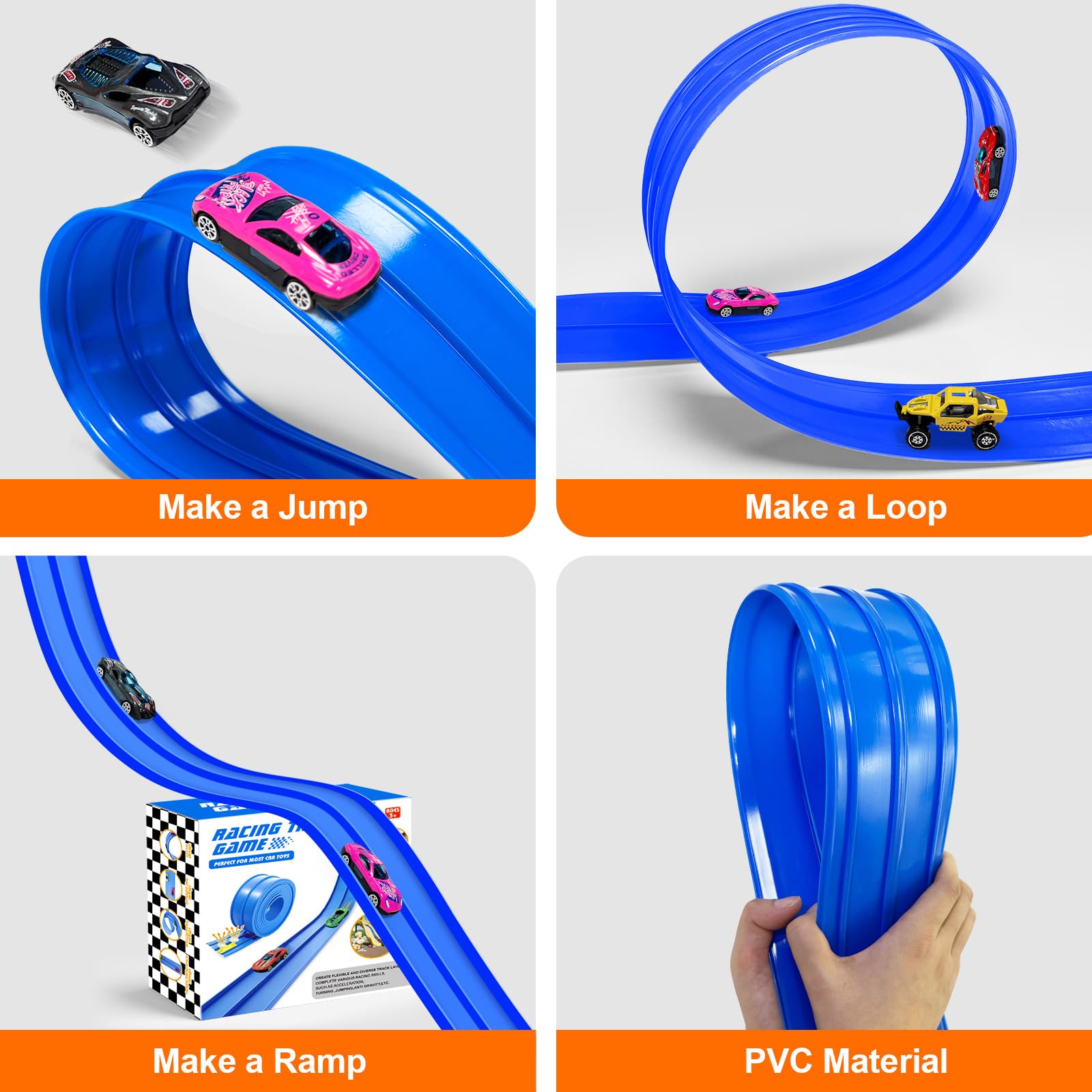 EFCRBS build-your-own-track with ramps and drops for creativity.