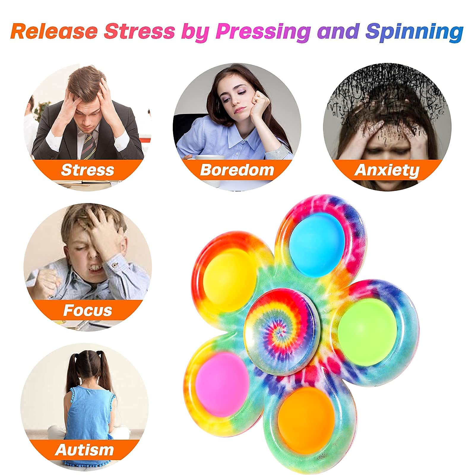 Effacera fidget spinner colorful design appeals to kids and adults