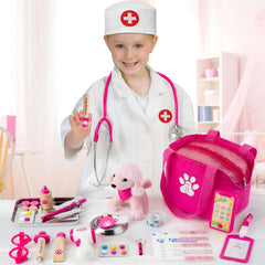 EFO SHM kit includes syringe and bandages for caring pretend play scenarios.