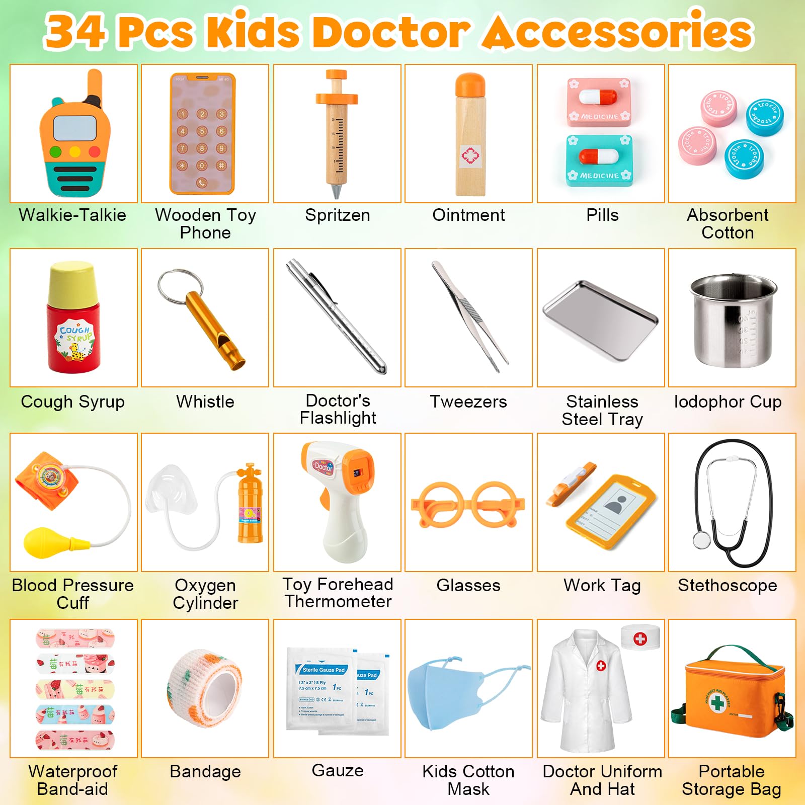 EFO SHM Doctor Kit thermometer for kid-friendly temperature checks during pretend visits.