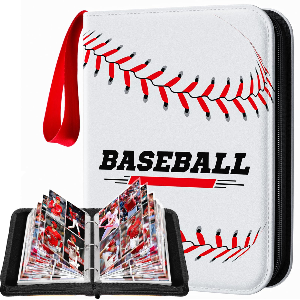 efunny baseball card binder shows a 4-pocket design for organized storage.